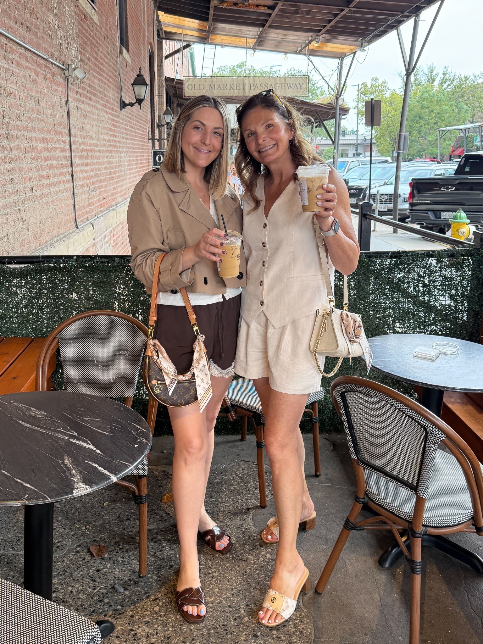 Sunday funday with my mom downtown 🤎 
Love this cropped trench coat and silk lace shorts 😍
In TTS
My moms matching set is Amazon and SO good.  Comes in several colors!!

#LTKFindsUnder100 #LTKItBag #LTKStyleTip