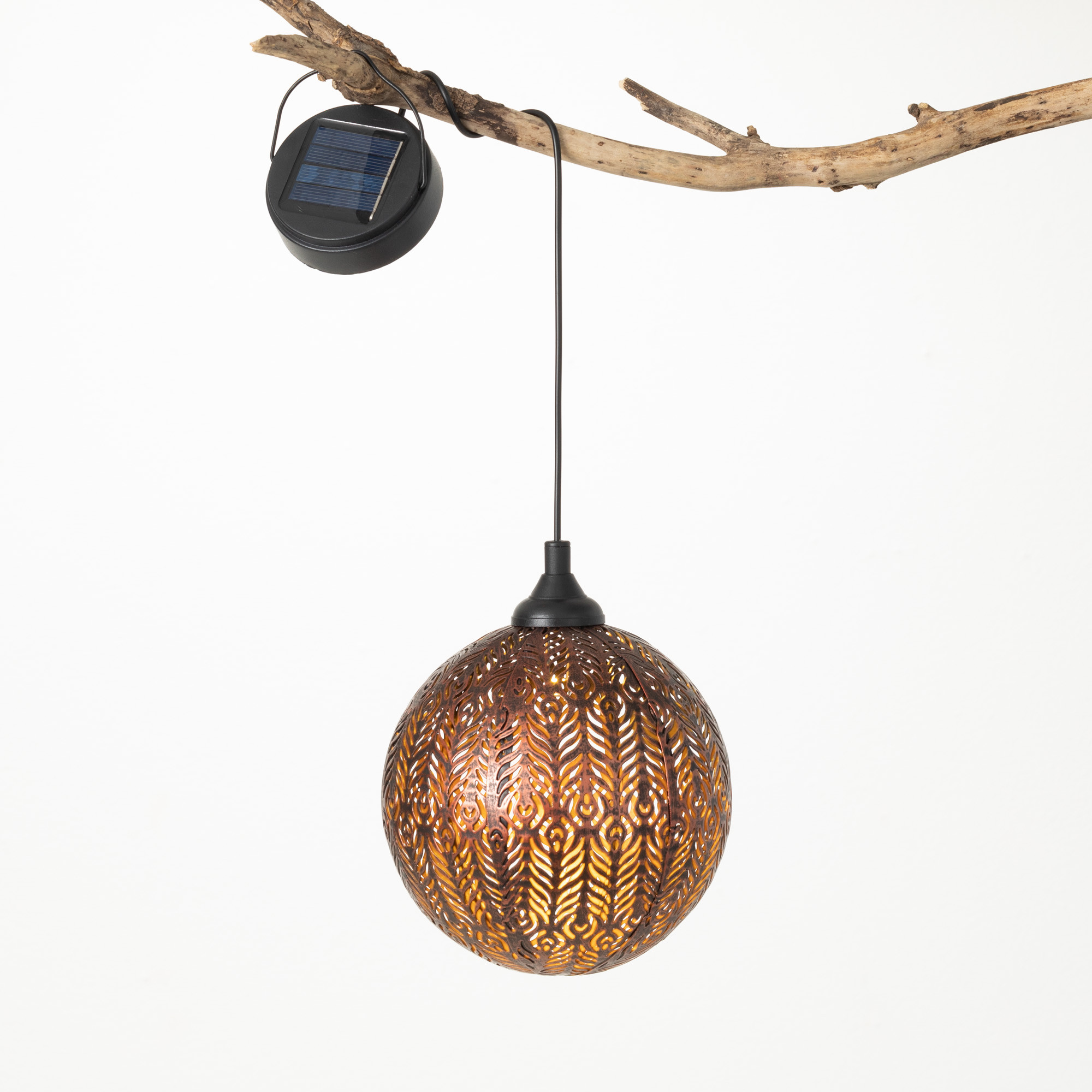 6" Hanging Sphere Solar Light, Copper | Walmart (US)
