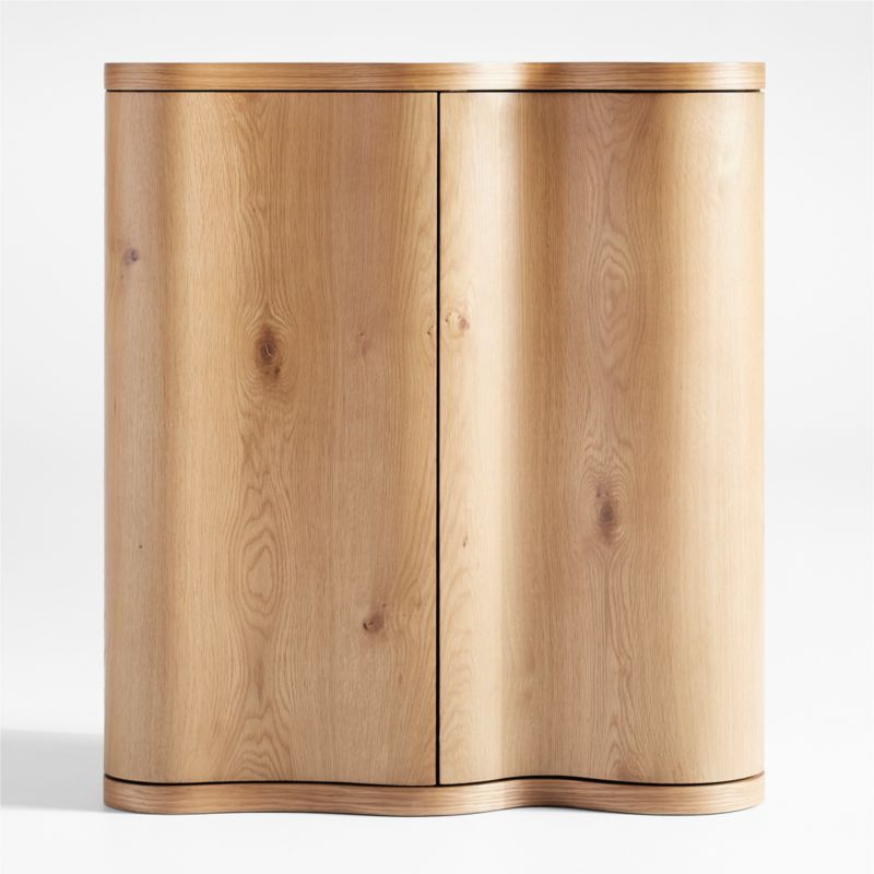Winslow Oak Wood Bar Cabinet by Jake Arnold | Crate & Barrel | Crate & Barrel