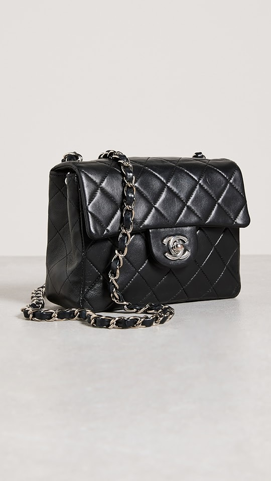 Chanel Black Lambskin Half Flap Mini Bag | Shopbop