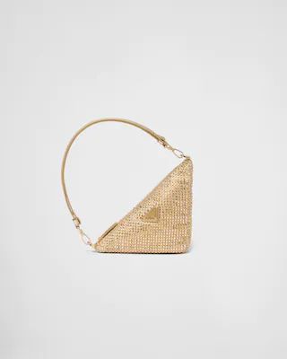 Prada Triangle satin mini-bag with crystals | Prada Spa US