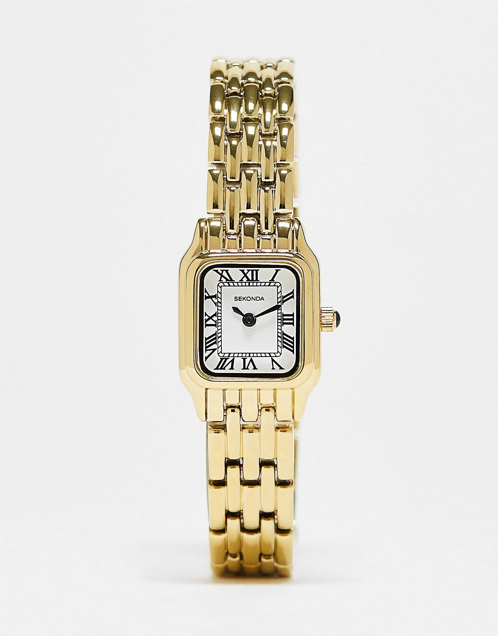 Sekonda womens bracelet watch with square white dial in gold | ASOS (Global)