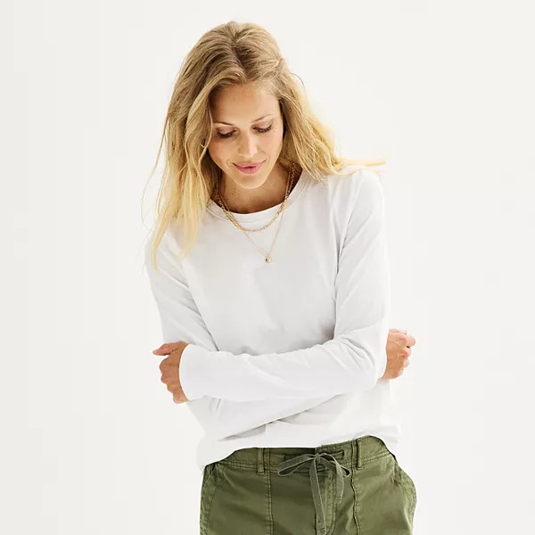 Women's Sonoma Goods For Life® Everyday Crewneck Long Sleeve Tee | Kohl's