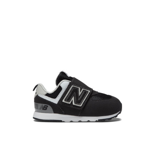 New Balance Kids' 574 NEW-B Hook & Loop Sneakers - Black/Grey (Size 8 Wide) | New Balance Athletics, Inc.