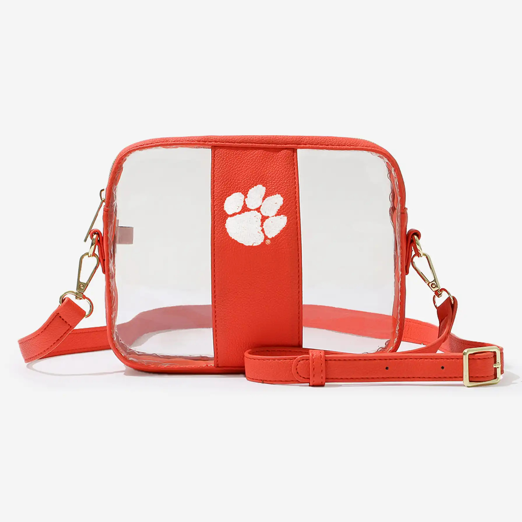 Clemson Tigers Clear Stadium Crossbody Bag in Orange | Marleylilly