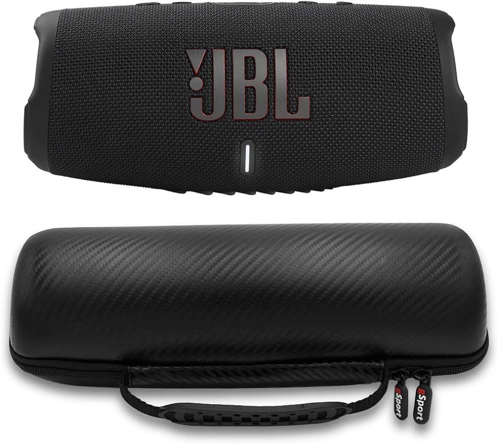 JBL Charge 5 Waterproof Portable Speaker with Built-in Powerbank and gSport Carbon Fiber Case (Bl... | Amazon (US)