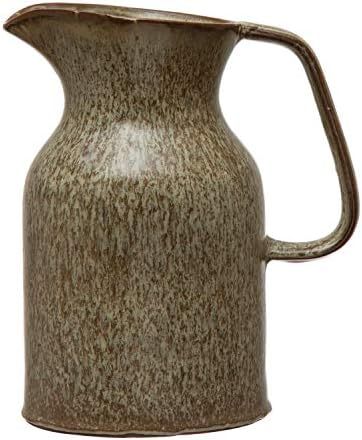 Creative Co-Op 36 oz. Stoneware, Reactive Glaze, Brown (Each One Will Vary) Pitcher, 8.75" | Amazon (US)