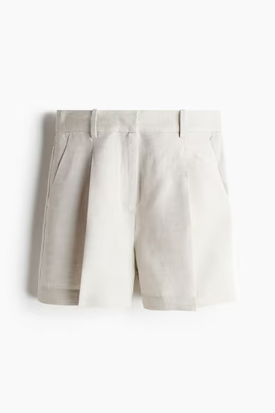H & M - Linen-Blend Shorts - Beige | H&M (US + CA)