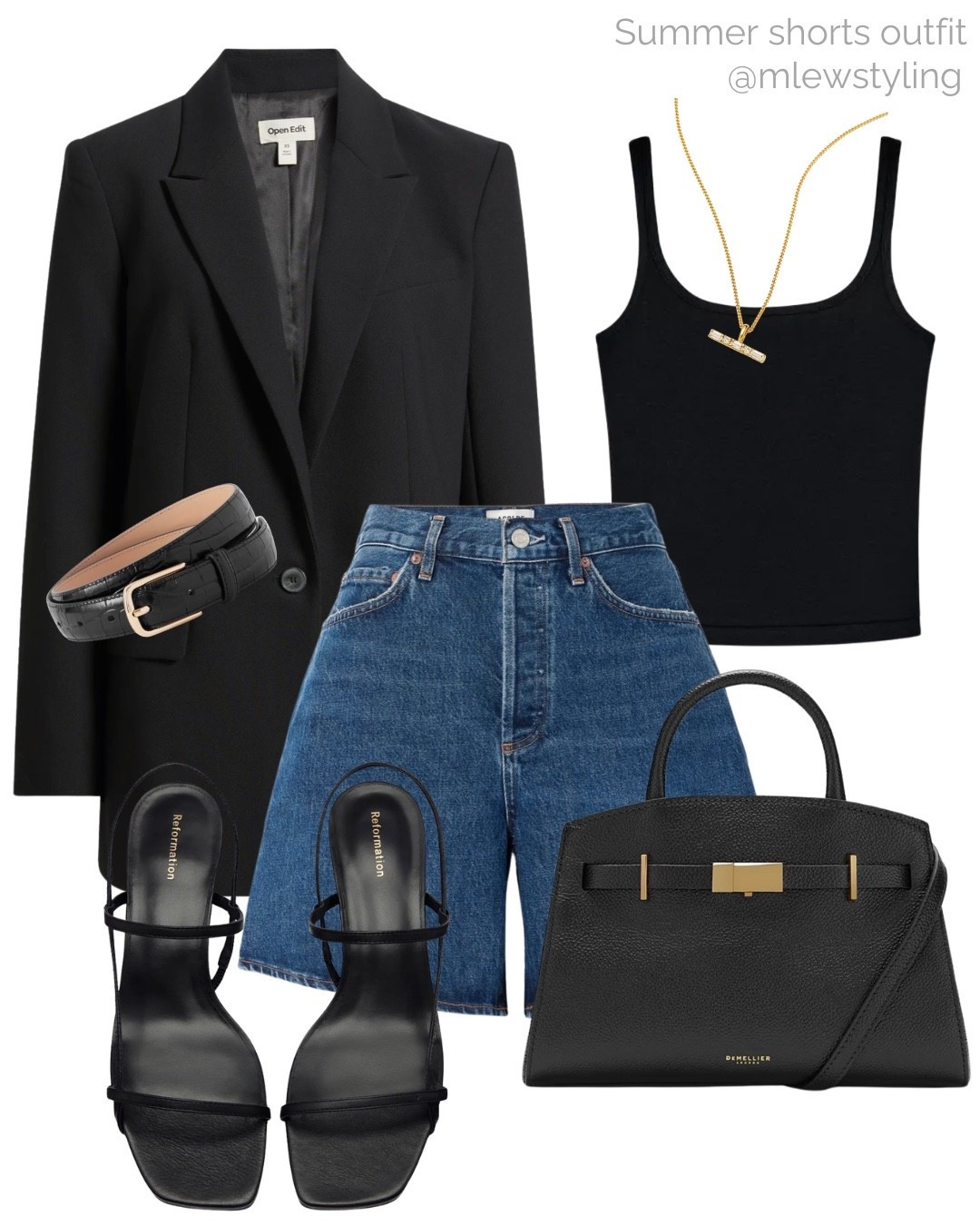 Summer office outfit 🖤

Tags: agolde denim, Bermuda jean shorts, demellier tote bag, black tank top, reformation sandals, Nordstrom black blazer, casual workwear, the Frankie shop belt, spring work outfit

#LTKsummer #LTKworkwear #LTKstyletip