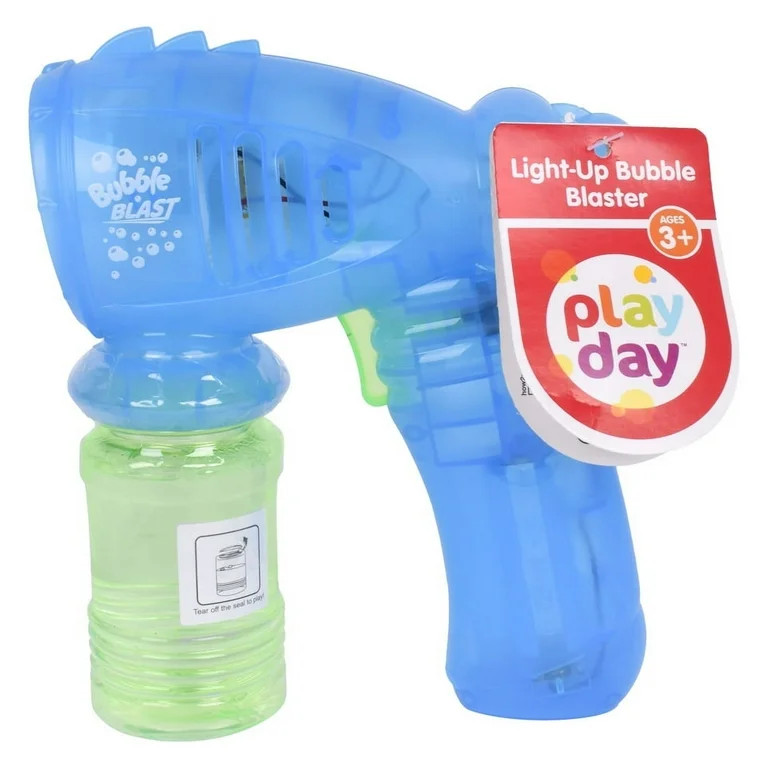 Play Day Light up Bubble Blaster - Blue, 4oz Solution, Children Ages 3+ | Walmart (US)