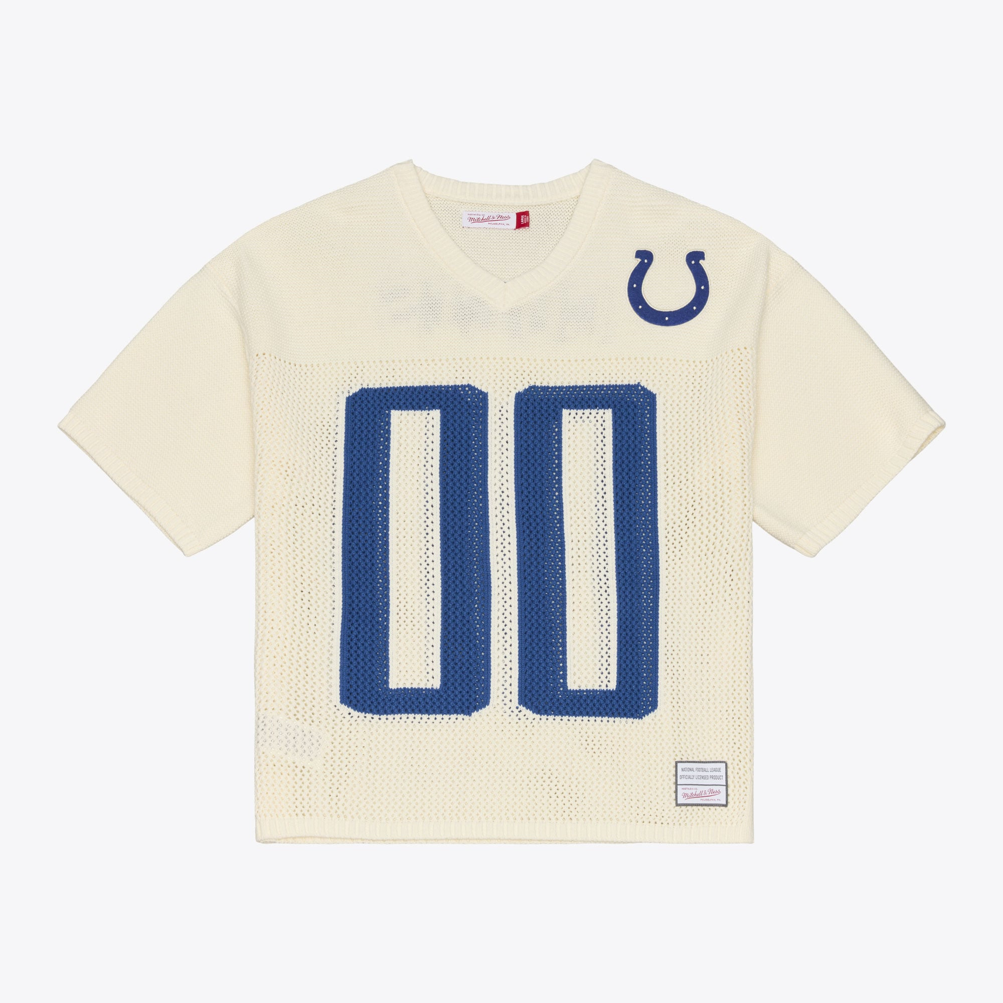 Indianapolis Colts Cream Retro Roots Short Sleeve Sweater Jersey | Mitchell & Ness