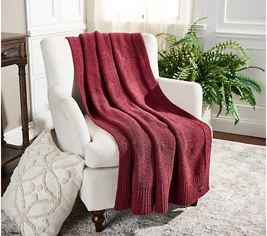Barefoot Dreams CozyChic 45x60 Stacked Rib Border Blanket | QVC