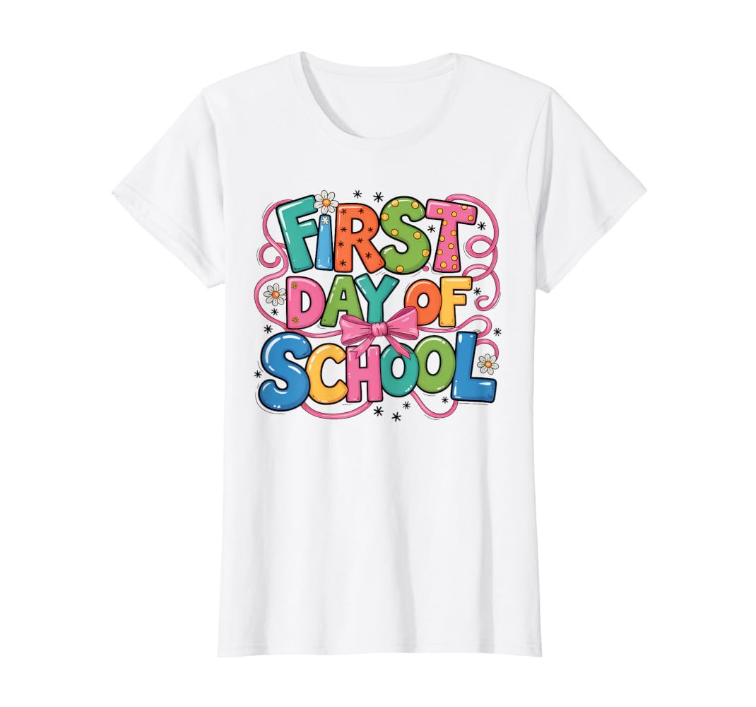 Happy First Day Of School Teacher Student Back To School T-Shirt | Amazon (US)