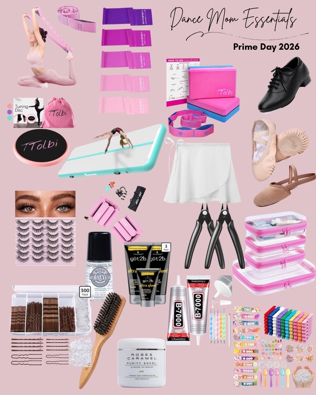 🚨 Dance moms…this is your sign to stock up TODAY. Prime Day ends tonight, and these are the things you’ll inevitably end up buying at full price in the middle of competition season if you don’t grab them now. 😂
* ✨ Stretch bands + yoga blocks + turning disc + inflatable tumbling mat = perfect for building strength, flexibility, and getting in extra practice at home.
* 🩰 Dance shoes + ballet skirts = because someone is always growing out of something.
* 💕 Bobby pins, hair elastics, a boar bristle brush, and Got2b gel = the secret to those competition-perfect slick buns.
* 👀 Fake lashes + lash adhesive + remover = stage makeup essentials that make those eyes pop under the lights.
* ✂️ Wire cutters = trust me on this one. If your dancer wears a hairpiece attached with zip ties, you’ll be everyone’s hero during quick costume changes.
* 🧵 B-7000/E-7000 adhesive = lifesaver for emergency rhinestone or costume repairs.
* 🩹 Clear makeup bags = keep shoes, makeup, hair supplies, and costumes organized so you’re not digging through everything backstage.
* 🎉 Cheer pins = just for fun! They’re always a hit for trading with teammates and making new friends at competitions.

As a dance mom, I’ve learned it’s always better to have these things before you need them…because the one time you don’t pack them is the one time you’ll wish you had. 😂
Everything is linked in my LTK is on sale for the last day of Prime Day! Save this for competition season and send it to your favorite dance mom. 💖
* #DanceMom #DanceCompetition #DanceLife #CompetitionSeason #DanceEssentials

#LTKKids #LTKSaleAlert #LTKmomlife