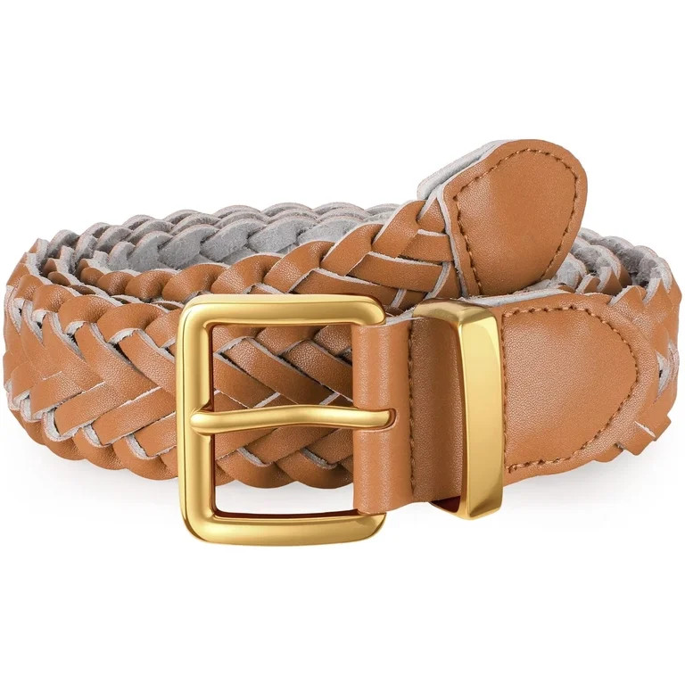 JASGOOD Women's Braided Belt Woven Leather Belts for Jeans Dress | Walmart (US)