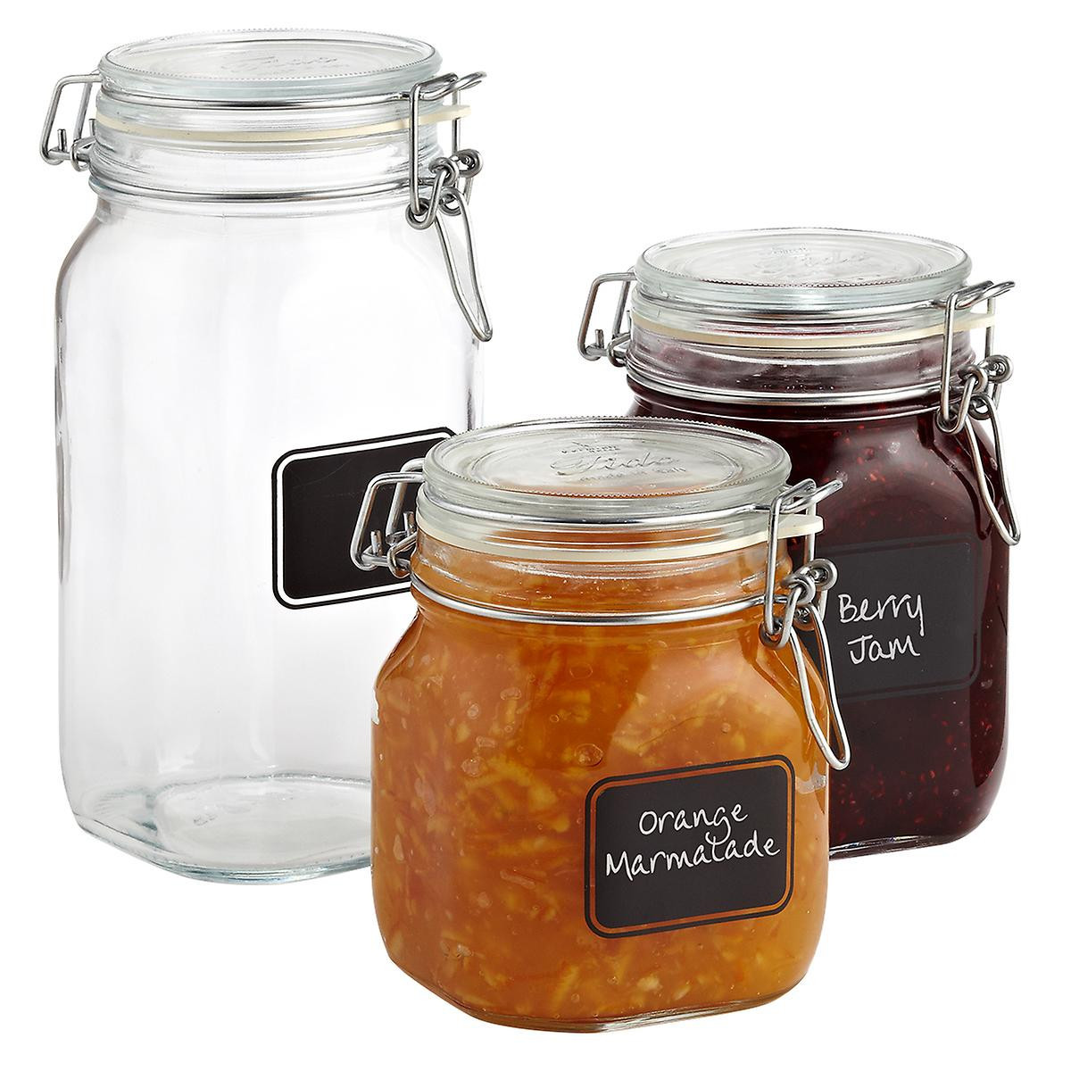 Bormioli Rocco 34 oz. Hermetic Jar w/ Chalk Label 1000 ml. | The Container Store