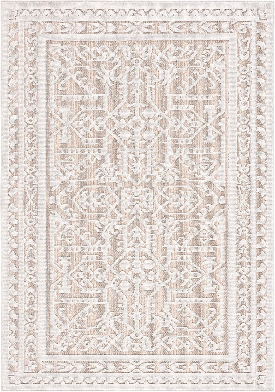 SAFAVIEH Washable Rug Outdoor Global Collection - 9' x 12', Beige & Light Beige, Non-Shedding & E... | Amazon (US)