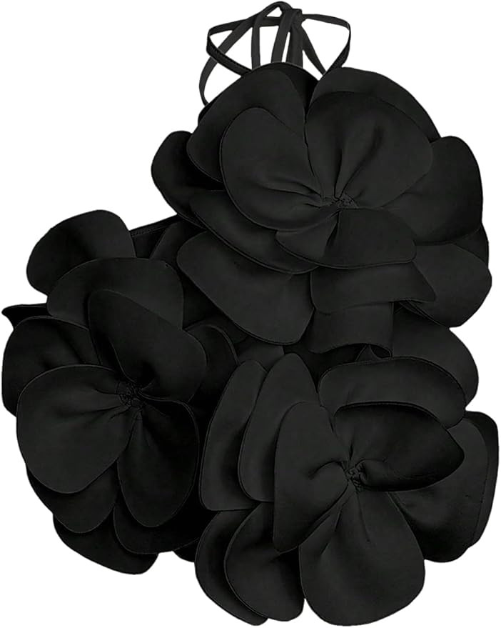 GORGLITTER Women's 3D Flower Halter Camisole Top Floral Sleeveless Going Out Trendy Cami Tops 202... | Amazon (US)