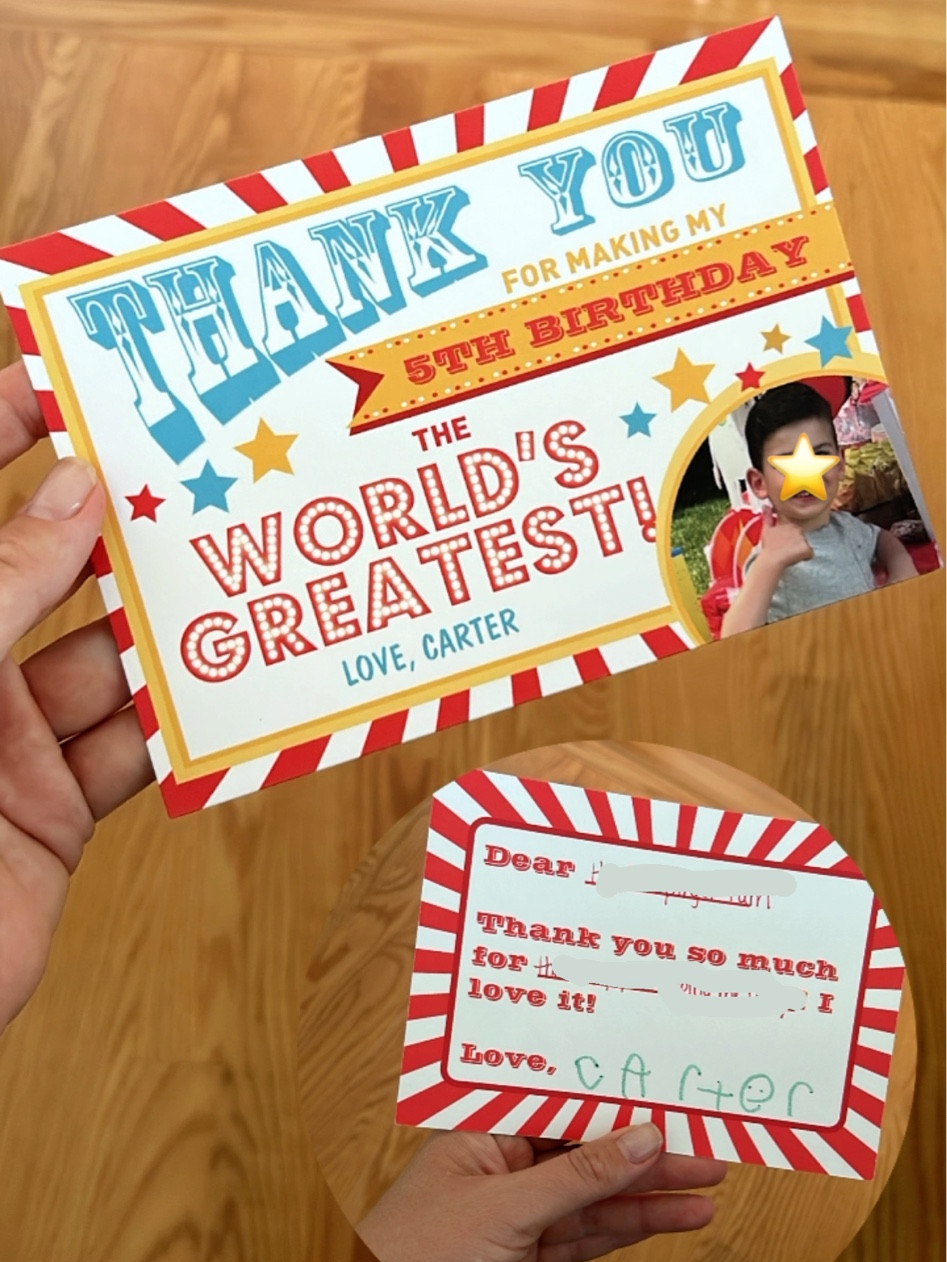 the cutest thank yous to end #carterscarnival! the preloaded prompts were a game changer. was so much fun bringing this carnival theme birthday to life! 🎡🎟️🎉
•
•
#party #partyideas #birthday #birthdaytheme #kidsparty #kidsbirthdayparty #kidsbirthdayideas #momlife #momsofinstagram

#LTKParties #LTKKids