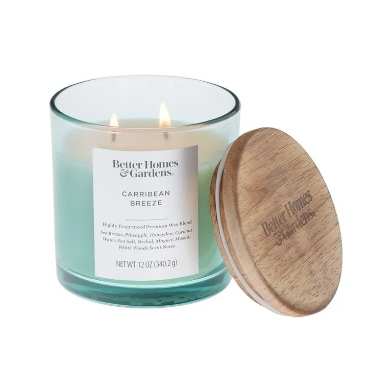 Better Homes & Gardens 12oz Caribbean Sea Breeze Scented 2-Wick Ombre Jar Candle - Walmart.com | Walmart (US)