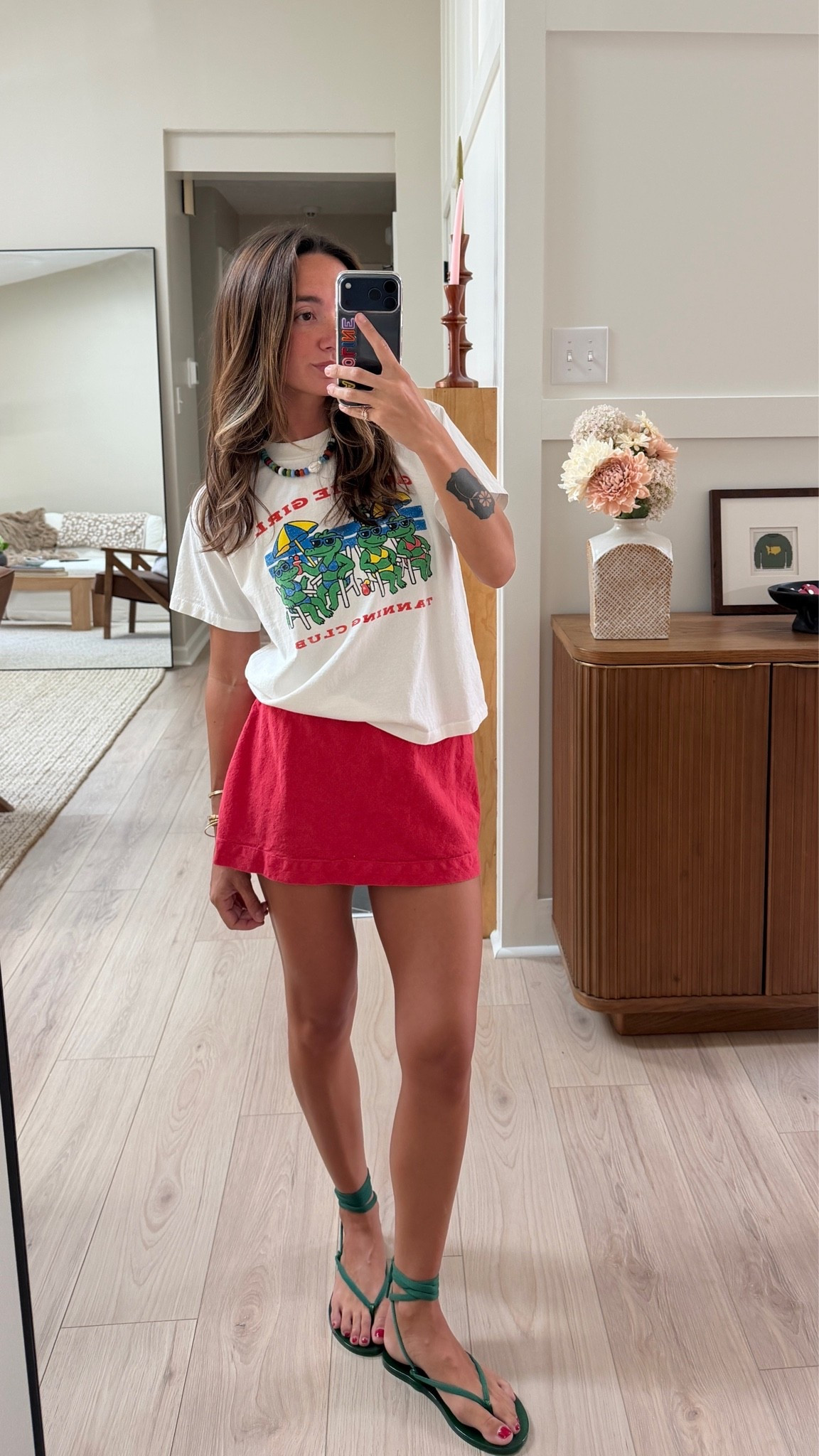 Tee is from Goldie swimwear size M! Skirt is Free People XS it’s no longer on their website!