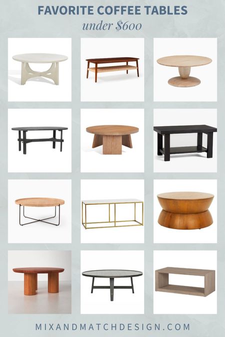 12 great coffee tables for you under $600! (And many are much less!)