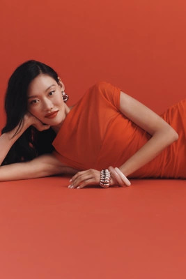 By Anthropologie Off-Shoulder Mesh Slim Midi Dress | Anthropologie (US)