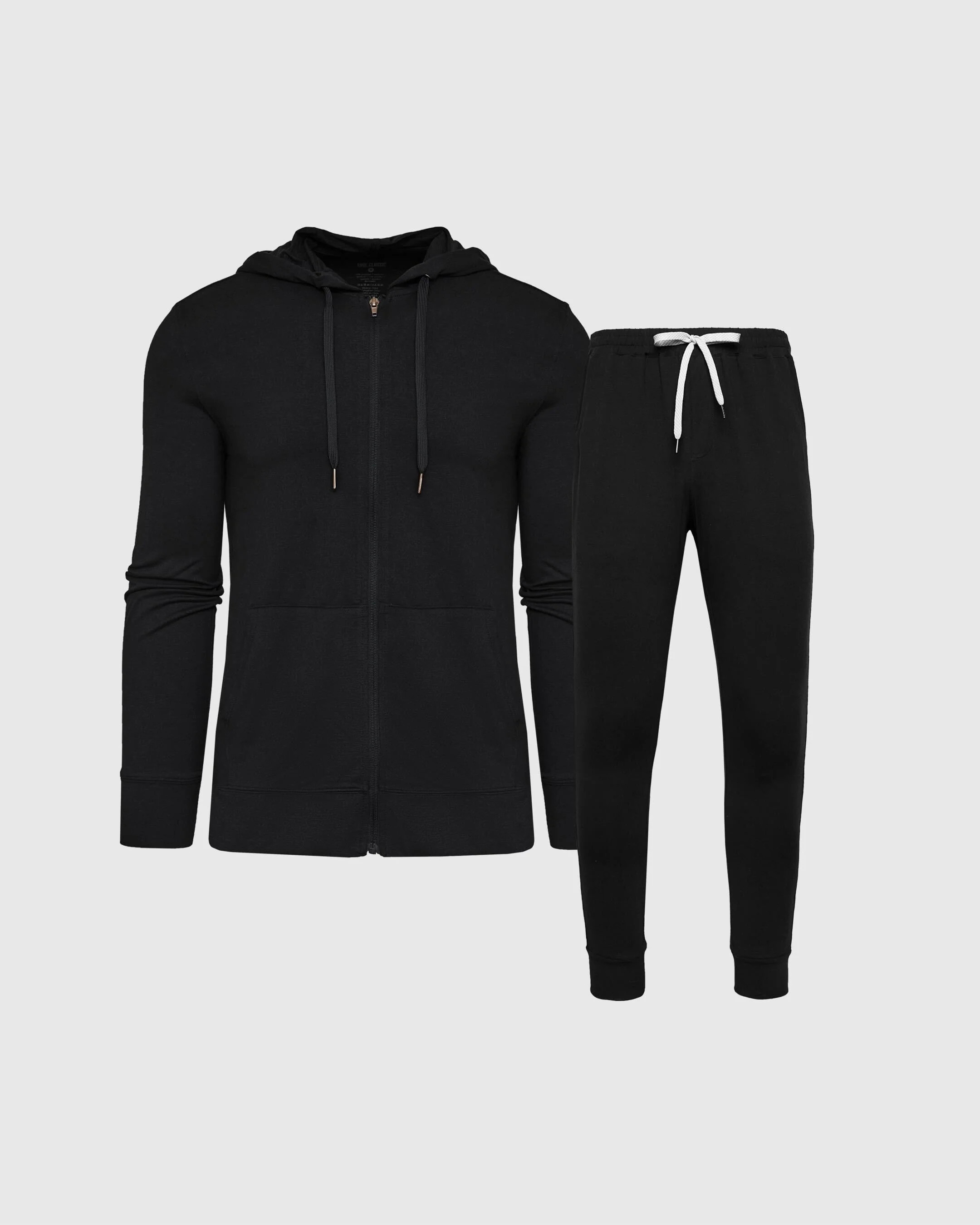 Black Active Comfort Full Zip and Jogger Set | True Classic