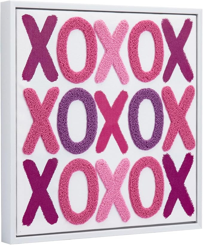 ArtbyHannah Valentines Day Wall Decor, 3D Textured Valentine Wall Decorations, Framed Canvas Wall... | Amazon (US)