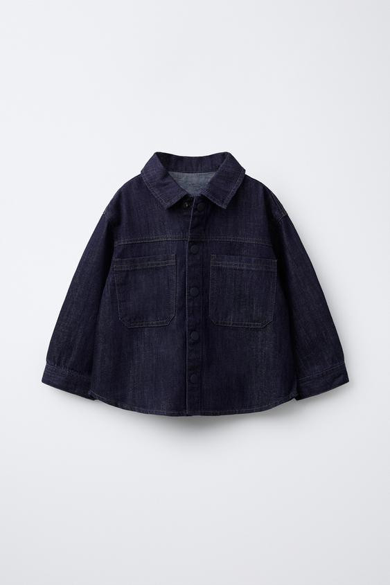 RUBBERIZED BUTTON DENIM SHIRT | Zara US