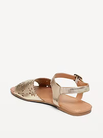 Faux-Leather Perforated Sandals for Girls | Old Navy | Old Navy (US)