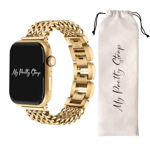 My Pretty Strap – Stainless Steel iWatch Band for Women – Compatible with Apple Watch (38/40/41/42/44/45/49MM) – Fits Wrists 4.9 to 6.3 Inches (125–160 mm) – Easy Resizing- No Tool Needed- Mermaid | Amazon (US)