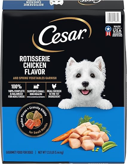 Cesar Small Breed Dry Dog Food for Small Dogs, Rotisserie Chicken Flavor and Spring Vegetables Ga... | Amazon (US)