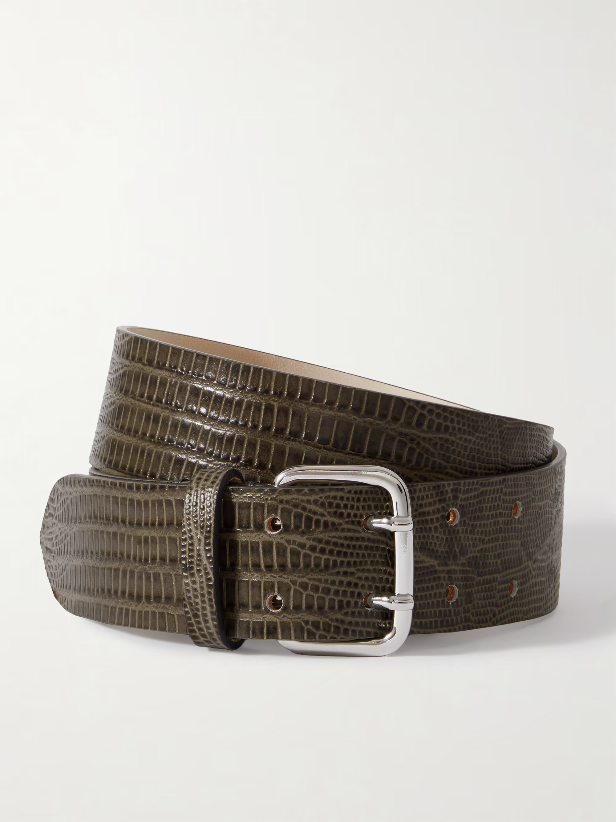 Lizard-effect leather belt | NET-A-PORTER (UK & EU)
