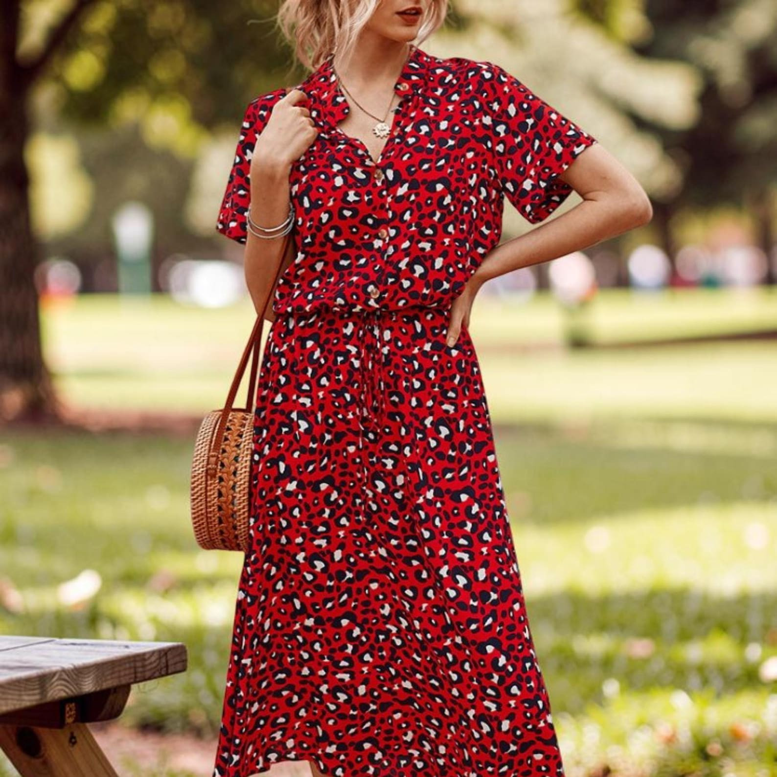 Leopard Print Midi Dress Women Cotton Casual Button Down Summer Shirt Dress Belted Trendy - Etsy | Etsy (DACH)