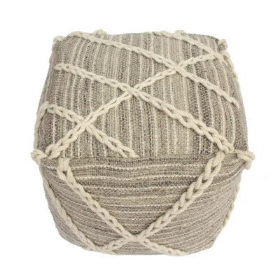 Rope Square Pouf Gray , Floor Hardy Cushion, 16"x16"x16, 200lbs Weight Capacity, Decorative Enhancement, Beads And Pouf, & Stable 16x16x16 Inches, 200 | Wayfair North America