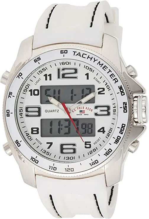 U.S. Polo Assn. Men's Sport Quartz Casual Watch in White - Walmart.com | Walmart (US)