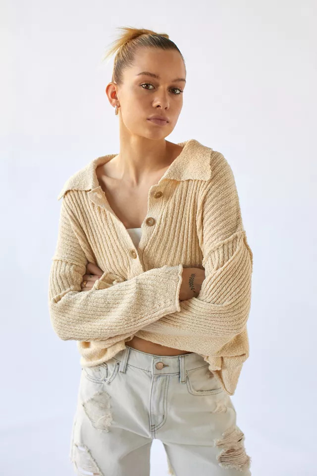 BDG Aubrey Collared Cardigan | Urban Outfitters (US and RoW)