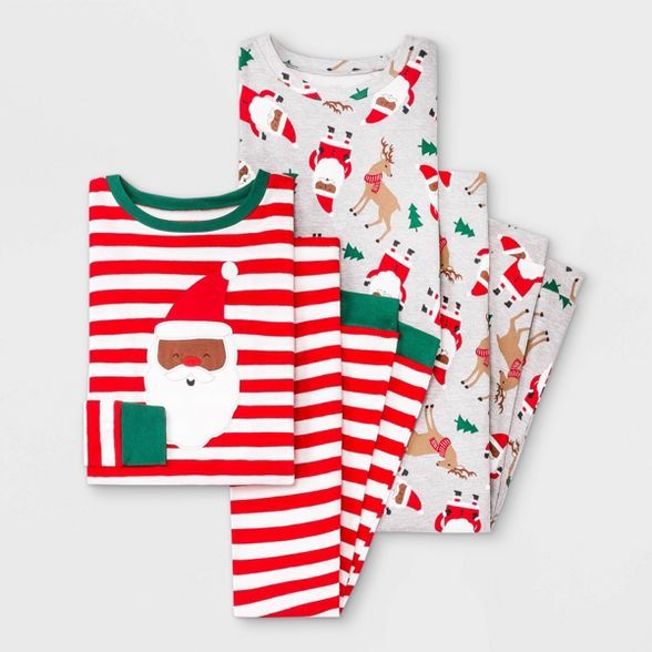 Boys' 4pc Striped Santa Pajama Set - Just One You® made by carter's Red | Target