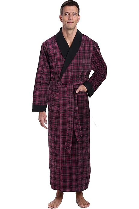 Noble Mount Mens Premium 100% Cotton Flannel Robe | Amazon (US)