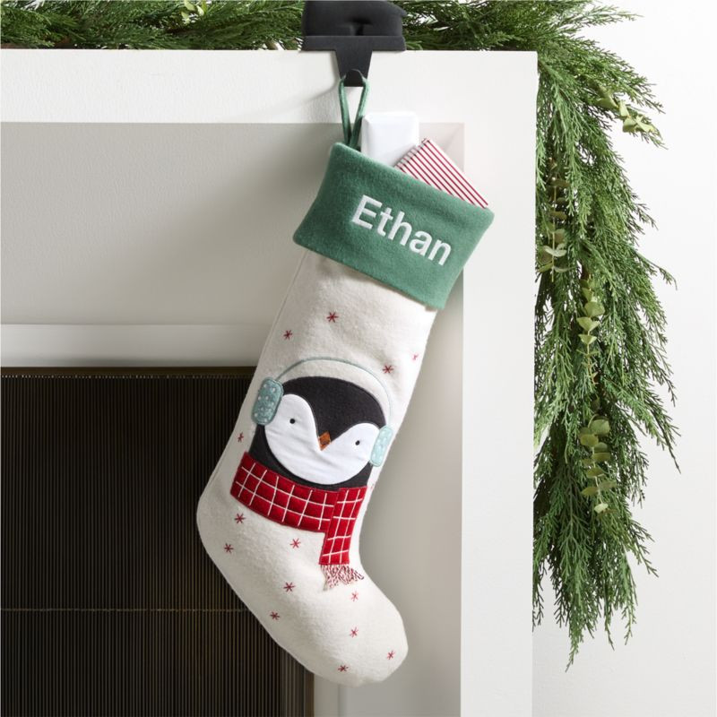 Festive Friends Felt Penguin Kids Christmas Stocking | Crate & Kids | Crate & Barrel