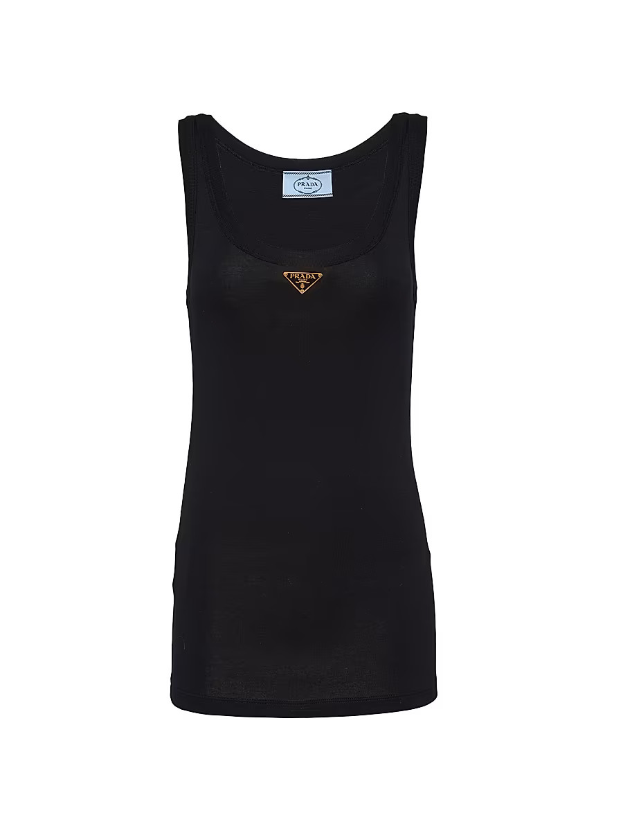 Women's Ribbed Knit Jersey Tank Top - Black - Size 0 | Saks Fifth Avenue