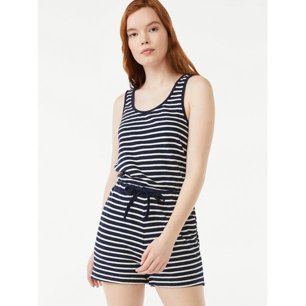 Free Assembly Women's Scoop Neck Romper | Walmart (US)