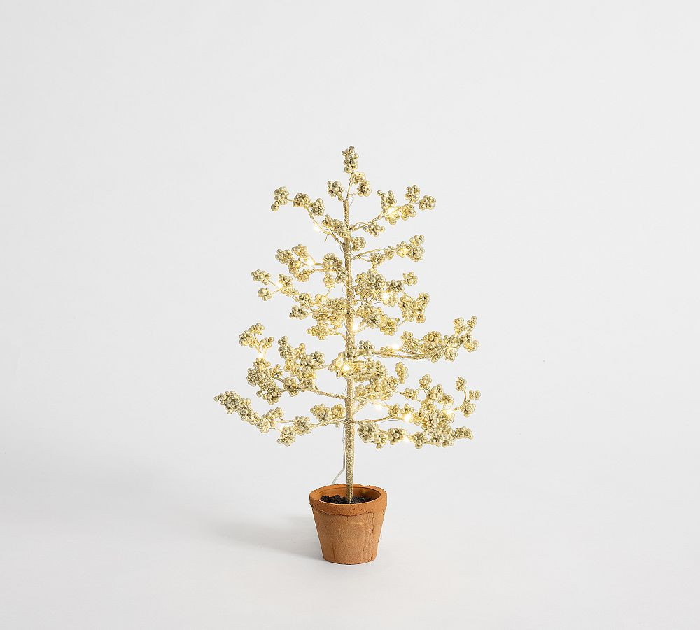 Lit Berry Tree, Gold Metallic 24 | Pottery Barn (US)