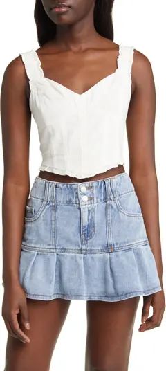 BP. Ruffle Trim Corset Crop Tank | Nordstrom | Nordstrom