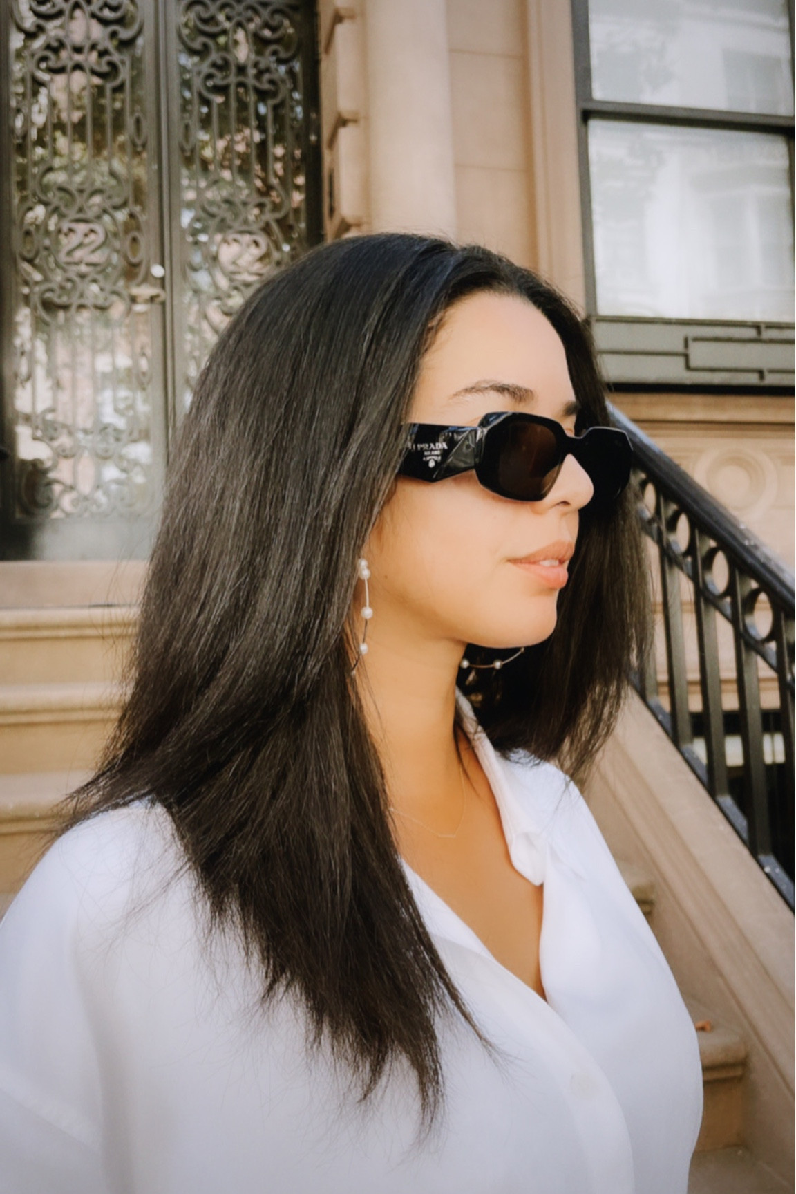 These Prada sunglasses transition perfectly for any Fall outfit, especially in black.  White button downs are an essential for any wardrobe, linked some suggestions 🤍

#LTKSeasonal #LTKeurope #LTKstyletip