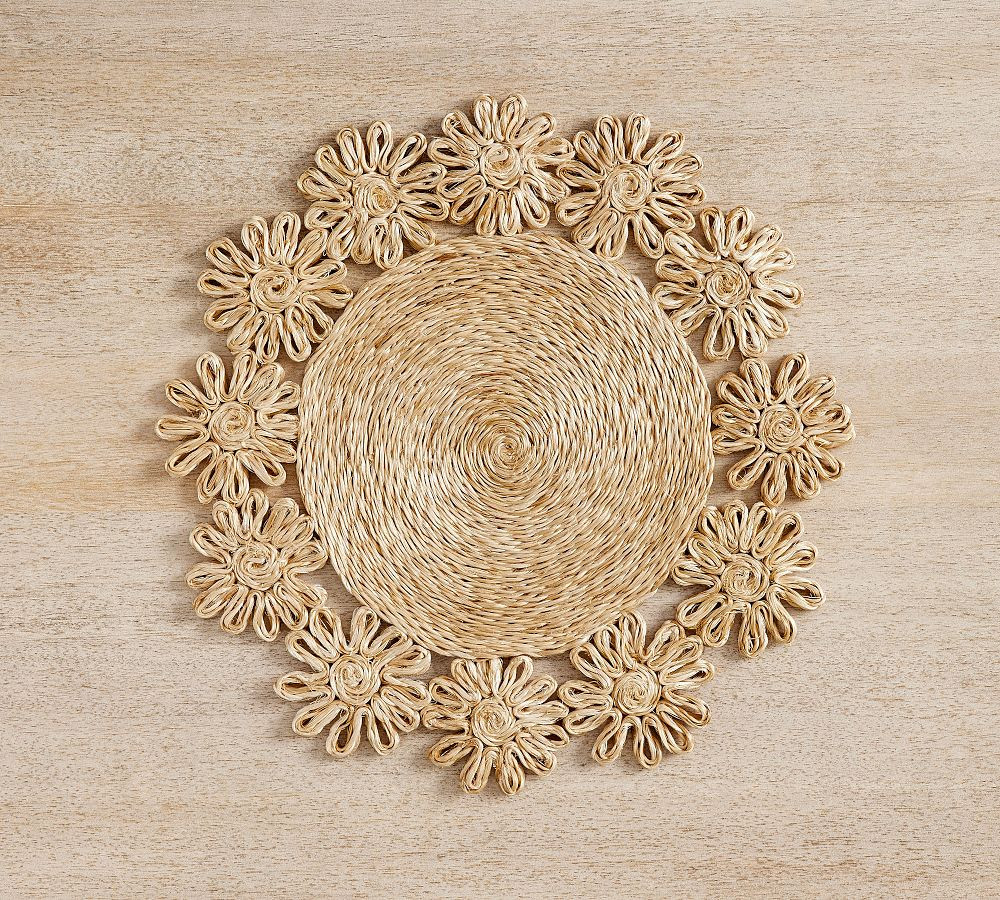 Abaca Handcrafted Flower Placemats | Pottery Barn (US)