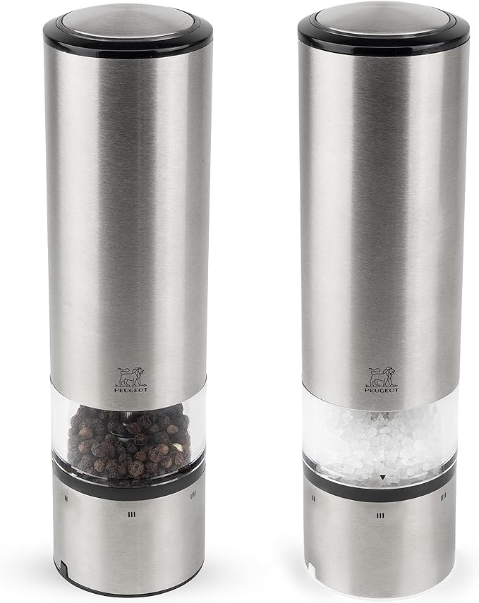 Peugeot Elis Sense U-Select Set Salt & Pepper Mill, Large, brushed nickel | Amazon (US)