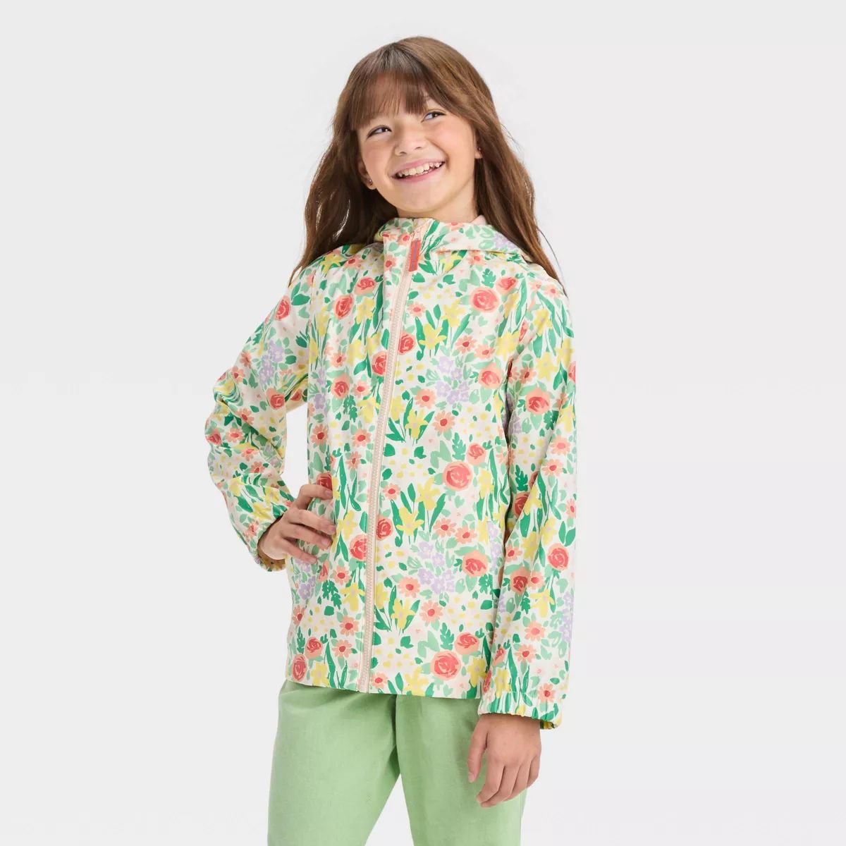 Kids' Floral Printed Rain Coat - Cat & Jack™ | Target