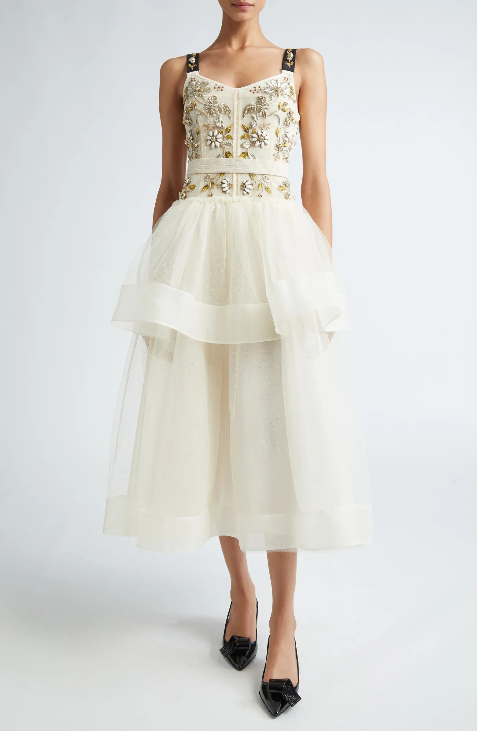 Embellished Bodice Midi Cocktail Dress | Nordstrom